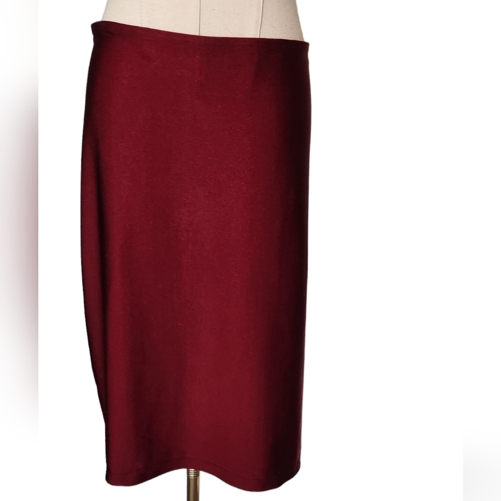 Vintage Le Chateau Burgundy Stretchy Skirt with side slit
